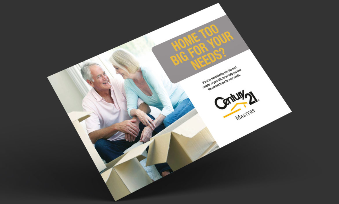 Downsizing Postcard Century 21 Postcard promoting targeting homes for seniors who want to downsize their homes.