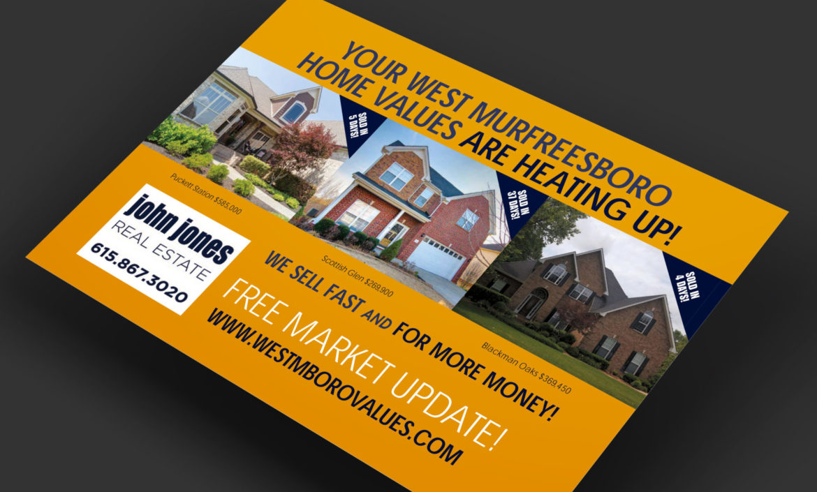 Real Estate Postcard A postcard from a realtor promoting free market updates.